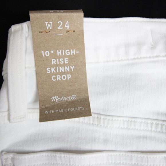 NEW 10" High-Rise Skinny Crop Jeans in Pure Whit, 24 - Picture 10 of 14